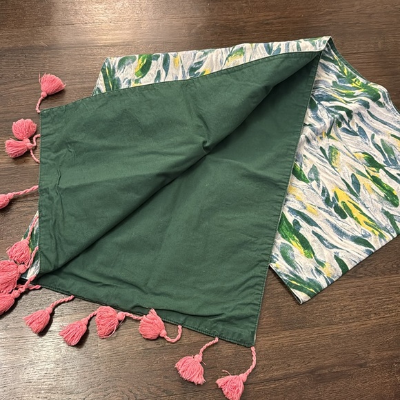 72"x14" Jungle Leaf With Tassels Table Runner Green - Opalhouse - Picture 3 of 4